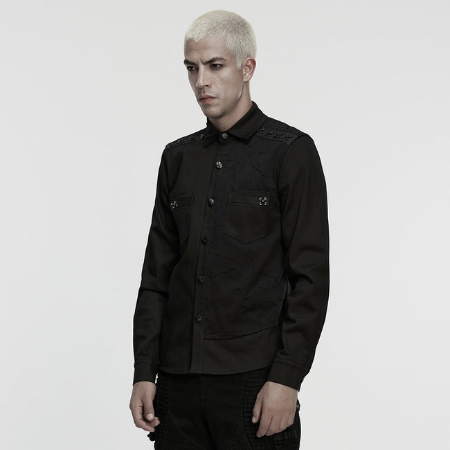 Cyberpunk-Splicing-Shirt für Herren