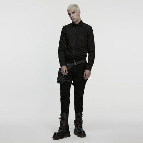 Cyberpunk-Splicing-Shirt für Herren