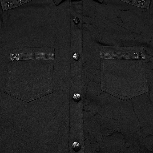 Cyberpunk-Splicing-Shirt für Herren