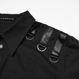 Punkiges Baumwollhemd im Used-Look für Herren