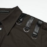 Punkiges Baumwollhemd im Used-Look für Herren