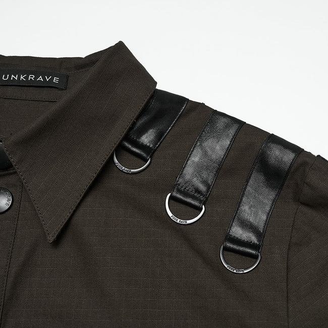 Punkiges Baumwollhemd im Used-Look für Herren