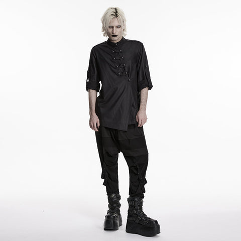 Dunkles, asymmetrisches, rebellisches Punk-Hemd