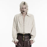 Gothic-Hemd aus Baumwolle und Leinen im Used-Look