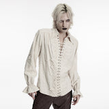 Gothic-Hemd aus Baumwolle und Leinen im Used-Look