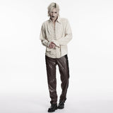 Gothic-Hemd aus Baumwolle und Leinen im Used-Look