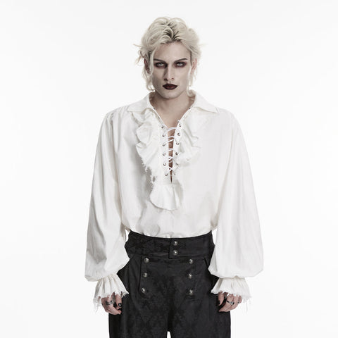 Gothic-Retro-Hemd mit Puffärmeln