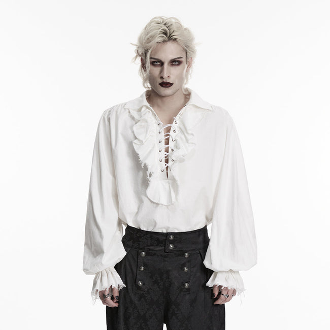 Gothic-Retro-Hemd mit Puffärmeln