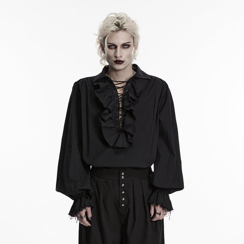 Gothic-Retro-Hemd mit Puffärmeln