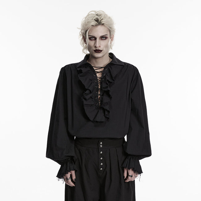Gothic-Retro-Hemd mit Puffärmeln