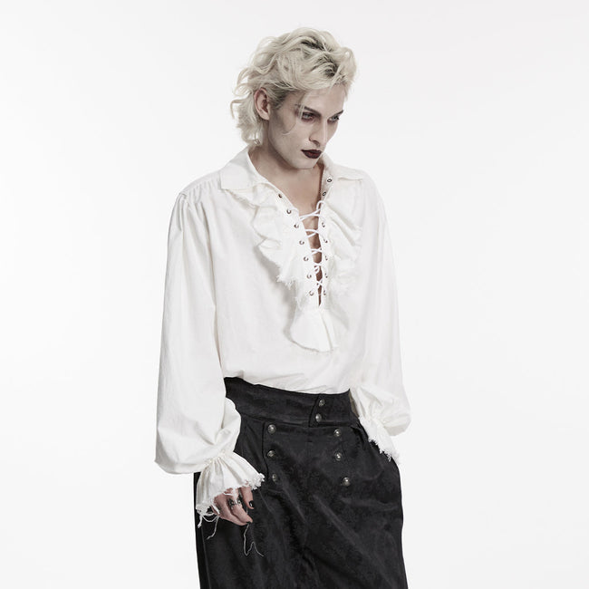 Gothic-Retro-Hemd mit Puffärmeln
