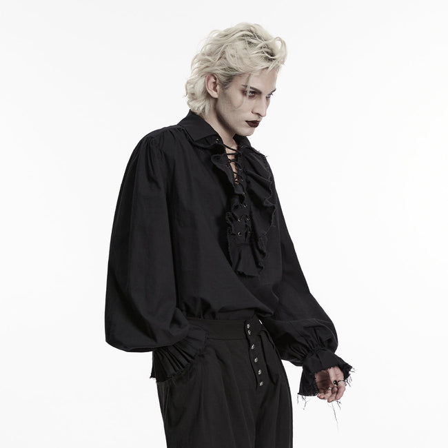 Gothic-Retro-Hemd mit Puffärmeln