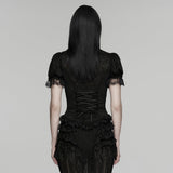 Gothic-Kurzarmhemd mit Spitze