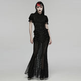 Gothic-Kurzarmhemd mit Spitze