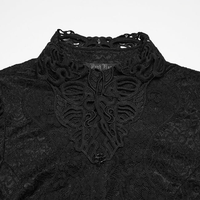Gothic-Kurzarmhemd mit Spitze