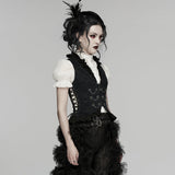 Gothic-Rüschenweste mit Kordelzug