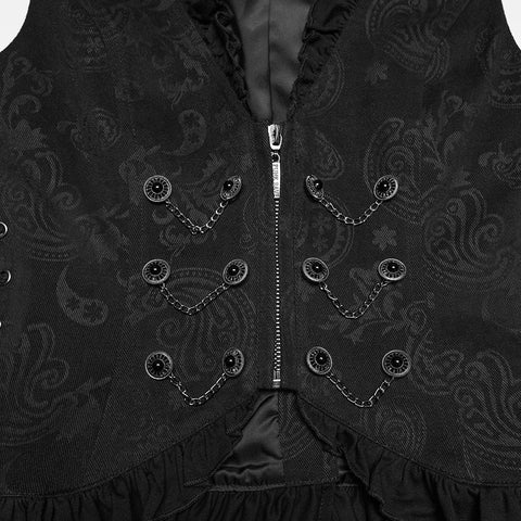 Gothic-Rüschenweste mit Kordelzug
