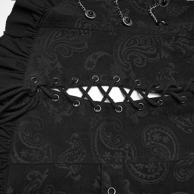 Gothic-Rüschenweste mit Kordelzug