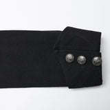 Schwarze, robuste Denim-Punk-Jacke für Männer mit abnehmbaren Ärmeln