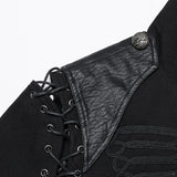 Schwarze, robuste Denim-Punk-Jacke für Männer mit abnehmbaren Ärmeln