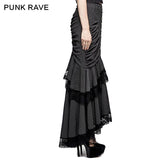 Steampunk Graceful Full-Rocked Stripes Gewebter Fischschwanz-Punkrock