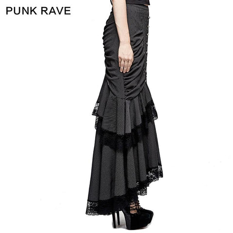 Steampunk Graceful Full-Rocked Stripes Gewebter Fischschwanz-Punkrock