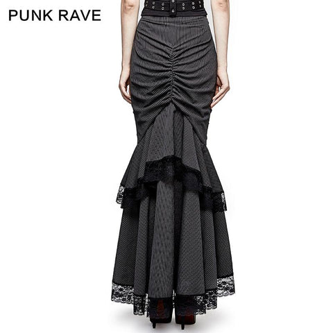 Steampunk Graceful Full-Rocked Stripes Gewebter Fischschwanz-Punkrock