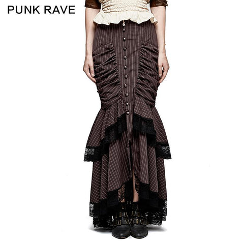 Steampunk Graceful Full-Rocked Stripes Gewebter Fischschwanz-Punkrock