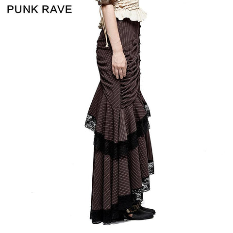Steampunk Graceful Full-Rocked Stripes Gewebter Fischschwanz-Punkrock
