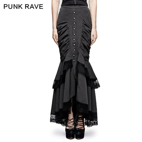Steampunk Graceful Full-Rocked Stripes Gewebter Fischschwanz-Punkrock