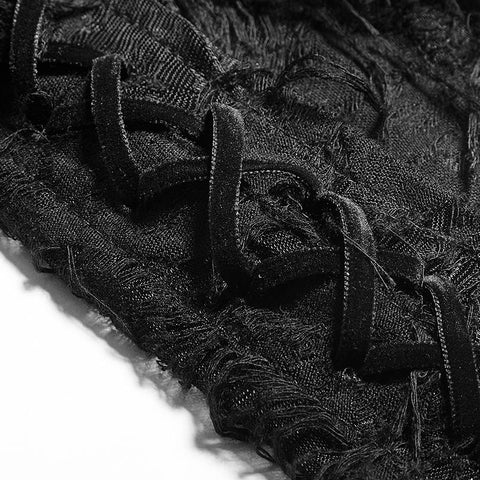 High Collar Torn Flower Dekadente ärmellose Gothic T-Shirts