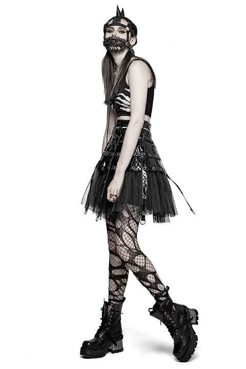 Punk Dark Evil Demon Hood mit Kordelzug Maske Persönlichkeit Zubehör