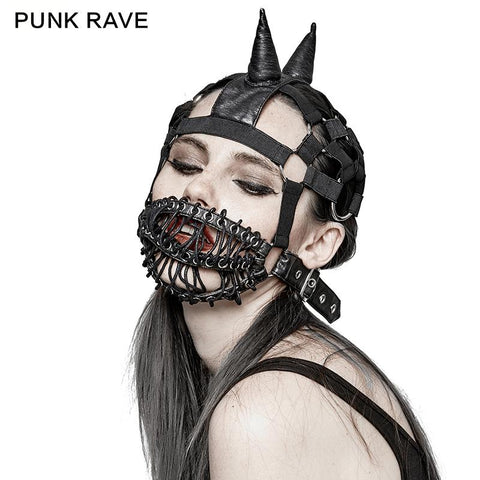 Punk Dark Evil Demon Hood mit Kordelzug Maske Persönlichkeit Zubehör