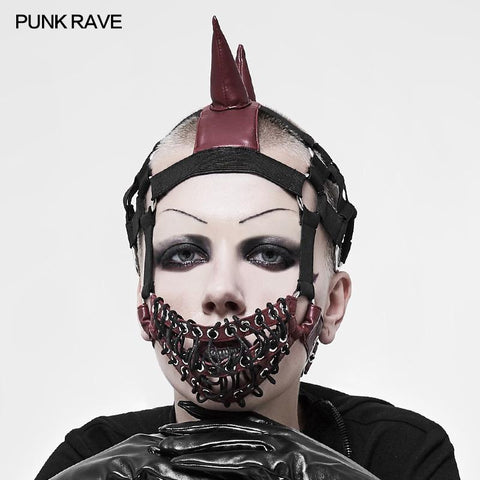 Punk Dark Evil Demon Hood mit Kordelzug Maske Persönlichkeit Zubehör