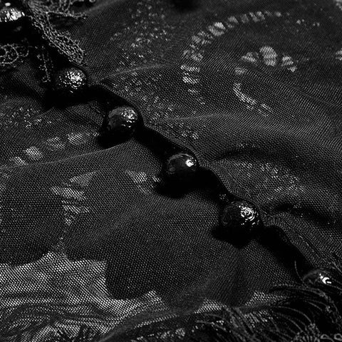 Wunderschönes ärmelloses hellspitziges Gothic-T-Shirt mit Blumenmuster