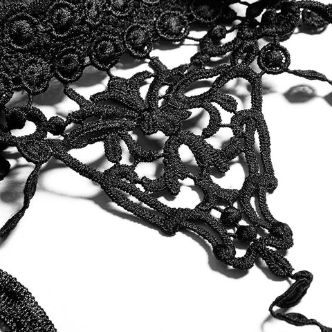 Schwalbenschwanz Jacquard Kurzarm Spitze Gothic T-Shirts