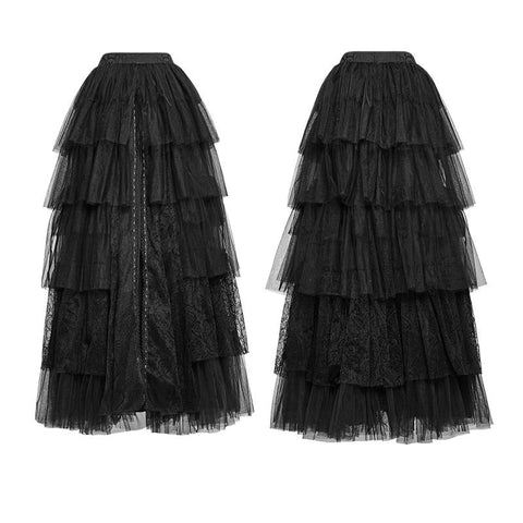 Party Elastic High Waist Blumen Mesh Prom Gothic Rock