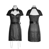 Kurze Gothic Kleider aus gestreiftem Militärfetisch