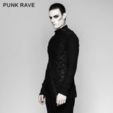 Dekadente schwere Langarm-Punk-T-Shirts mit Stehkragen