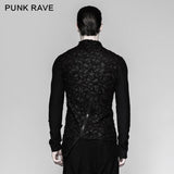 Dekadente schwere Langarm-Punk-T-Shirts mit Stehkragen