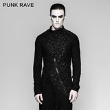 Dekadente schwere Langarm-Punk-T-Shirts mit Stehkragen