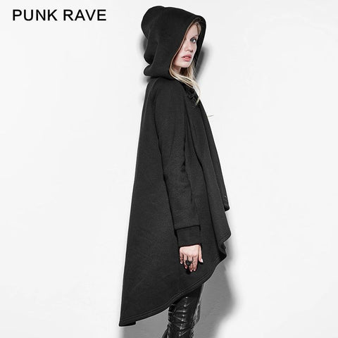 Schwarze Persönlichkeit Irregular Cloak Style Long Punk Jacket