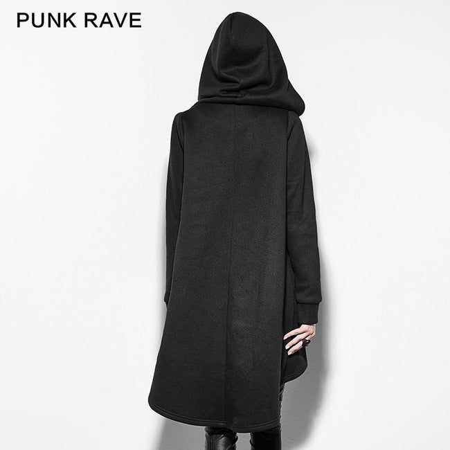 Schwarze Persönlichkeit Irregular Cloak Style Long Punk Jacket