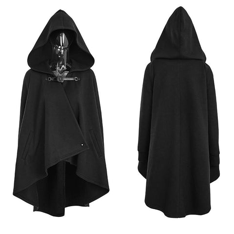 Schwarze Persönlichkeit Irregular Cloak Style Long Punk Jacket