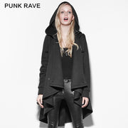 Schwarze Persönlichkeit Irregular Cloak Style Long Punk Jacket