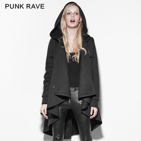 Schwarze Persönlichkeit Irregular Cloak Style Long Punk Jacket