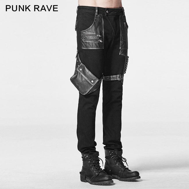 Lagerartikel Black Punk Pants For Men