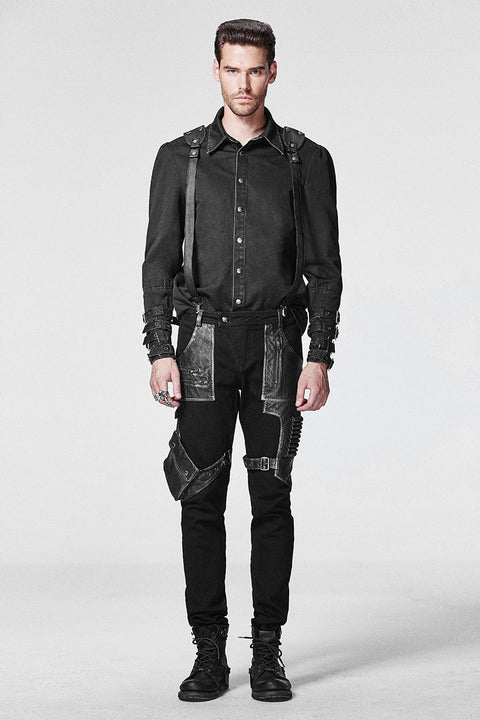 Lagerartikel Black Punk Pants For Men
