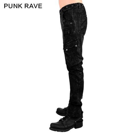 Neues Design Baumwolle Schwarz Jean Punk Hose Für Männer