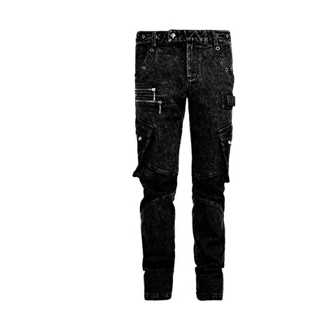 Neues Design Baumwolle Schwarz Jean Punk Hose Für Männer